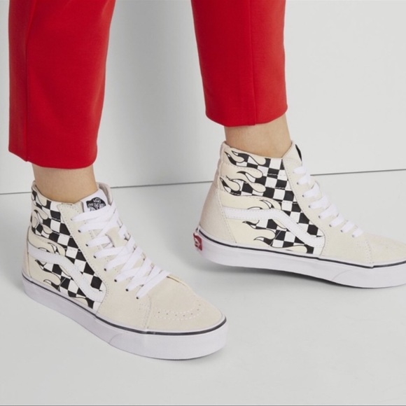 vans checker flame sk8 hi